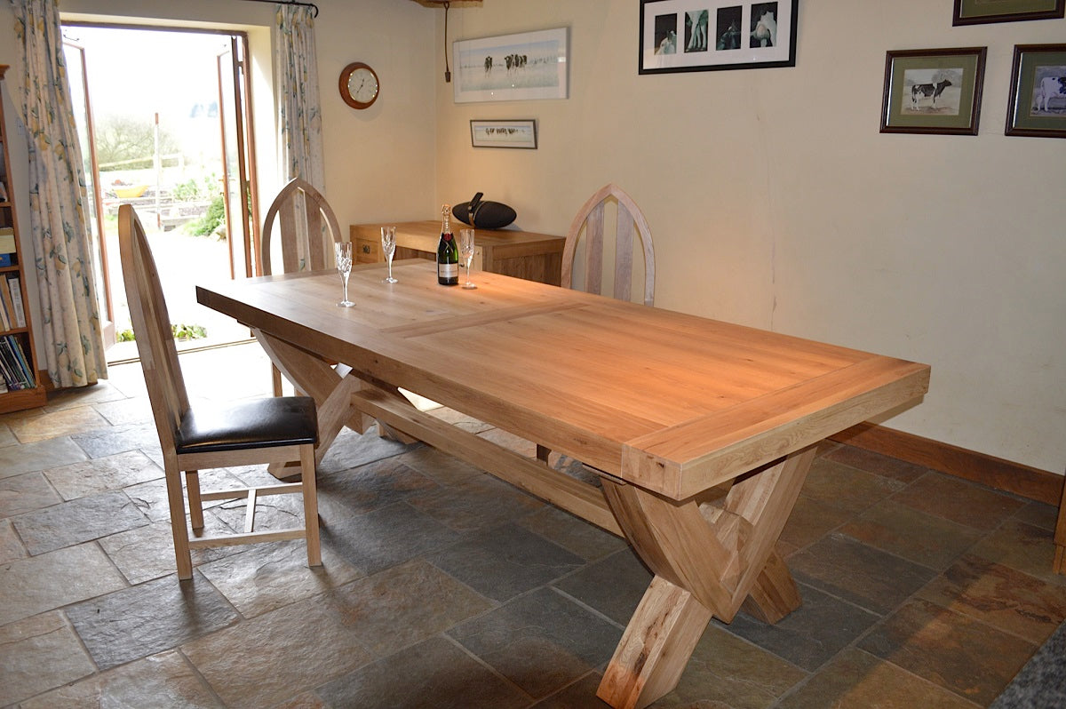 Wessex Oak Ox 2.5m Grand Bow Dining Table | A Touch of Furniture