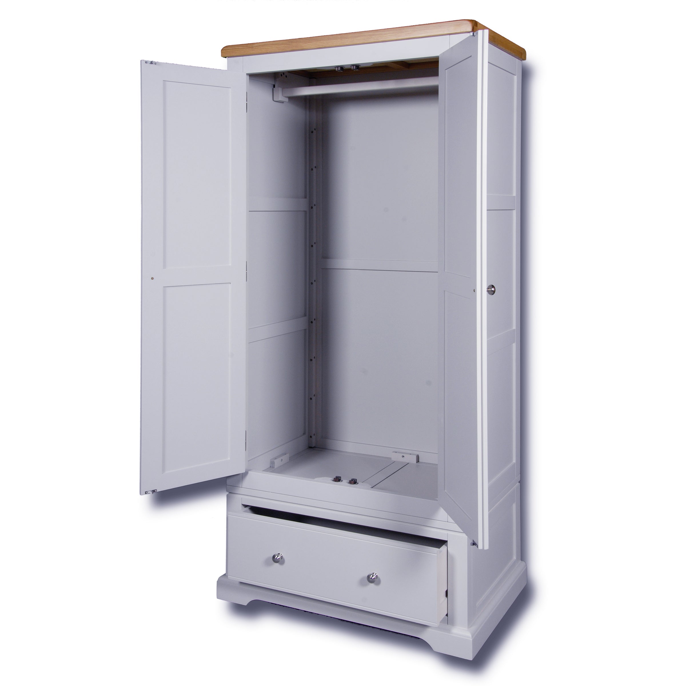 Oxford Painted 2 Door 1 Drawer Single Wardrobe