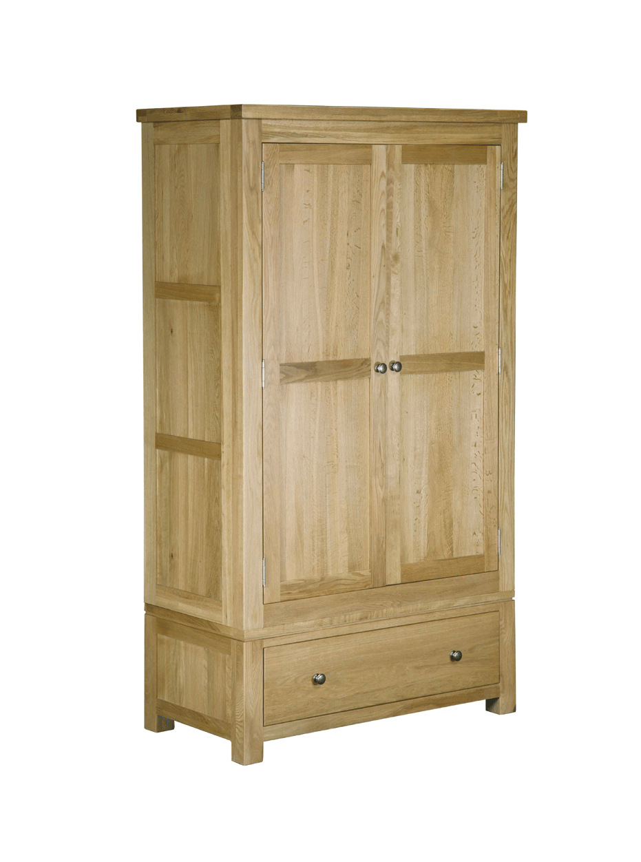 Woodstock Oak 2 Door 1 Drawer Double Wardrobe