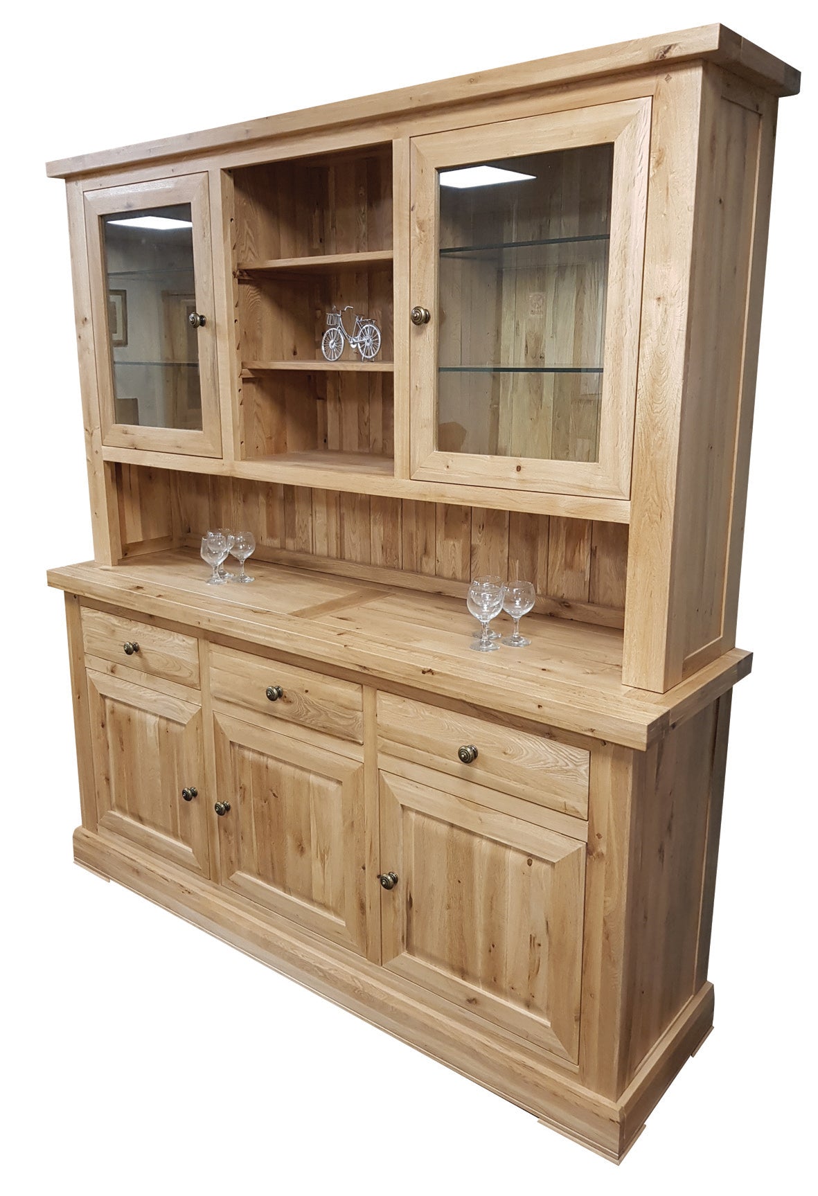 Wessex Oak Large Glazed Dresser | A Touch of Furniture Oxfordshire