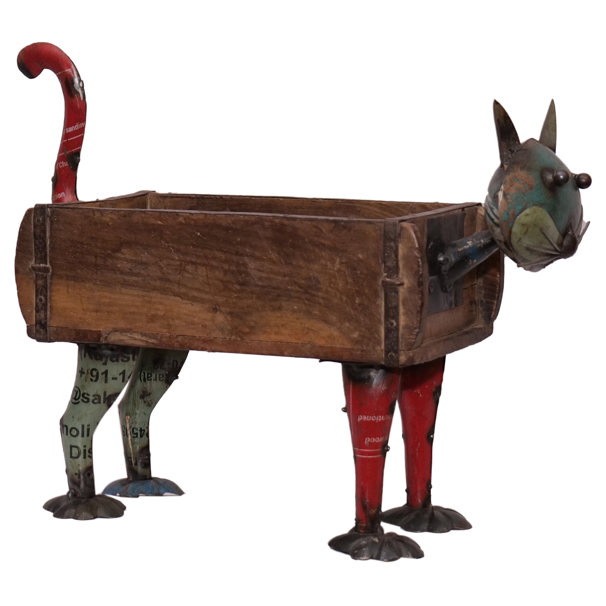 Rustic Vintage Cat Brick Mould Planter / Storage Box