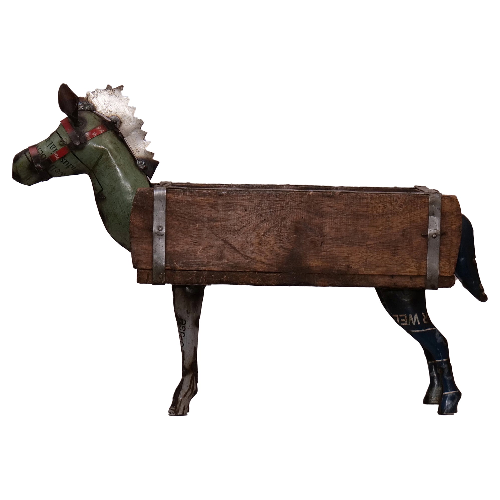 Rustic Vintage Horse Brick Mould Planter / Storage Box