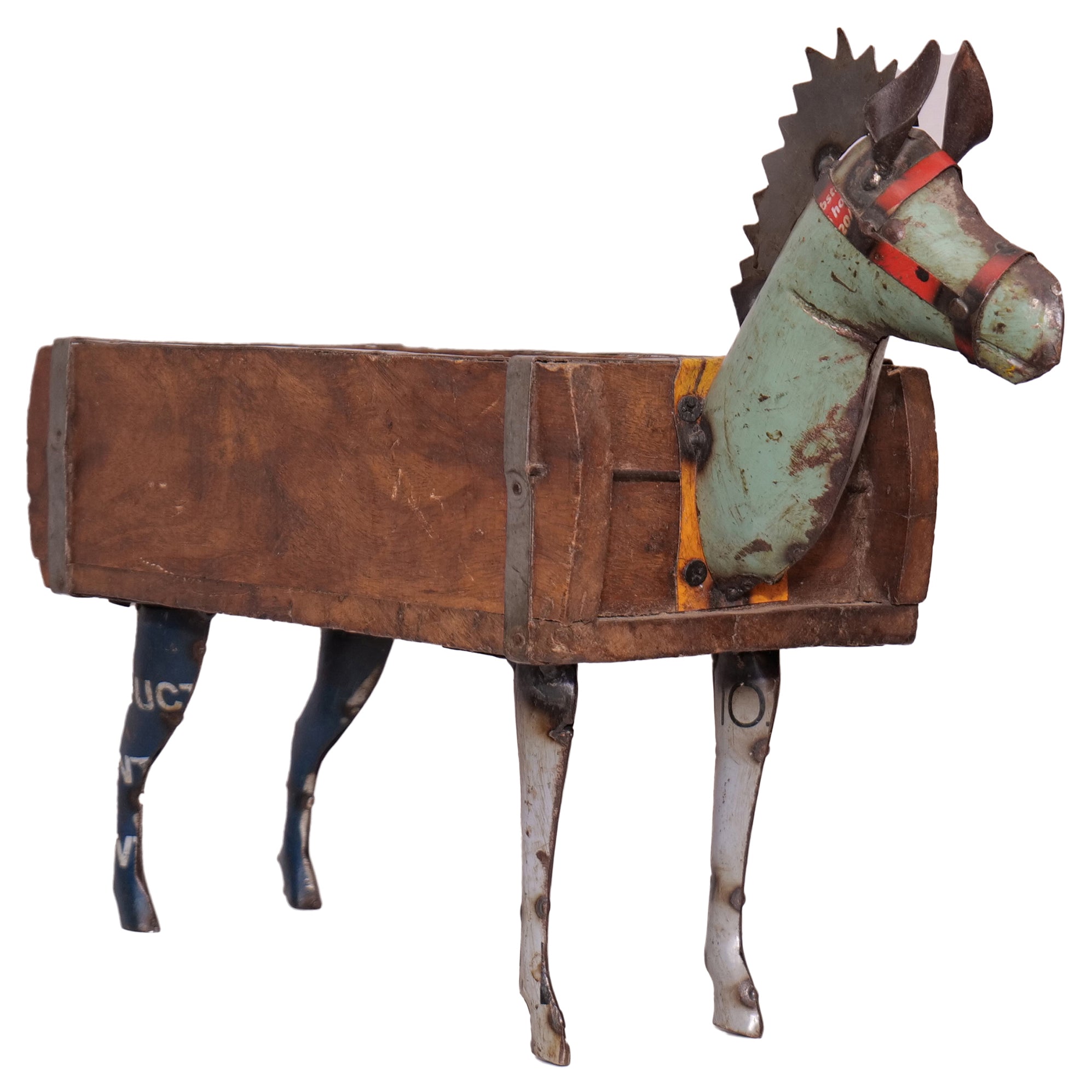 Rustic Vintage Horse Brick Mould Planter / Storage Box