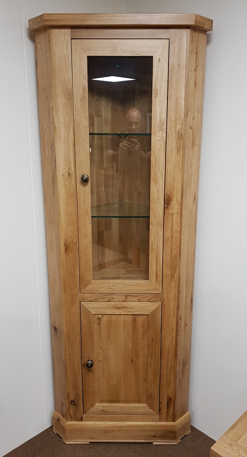 Wessex Oak Corner Glazed Display Unit | A Touch of Furniture Oxfordshire