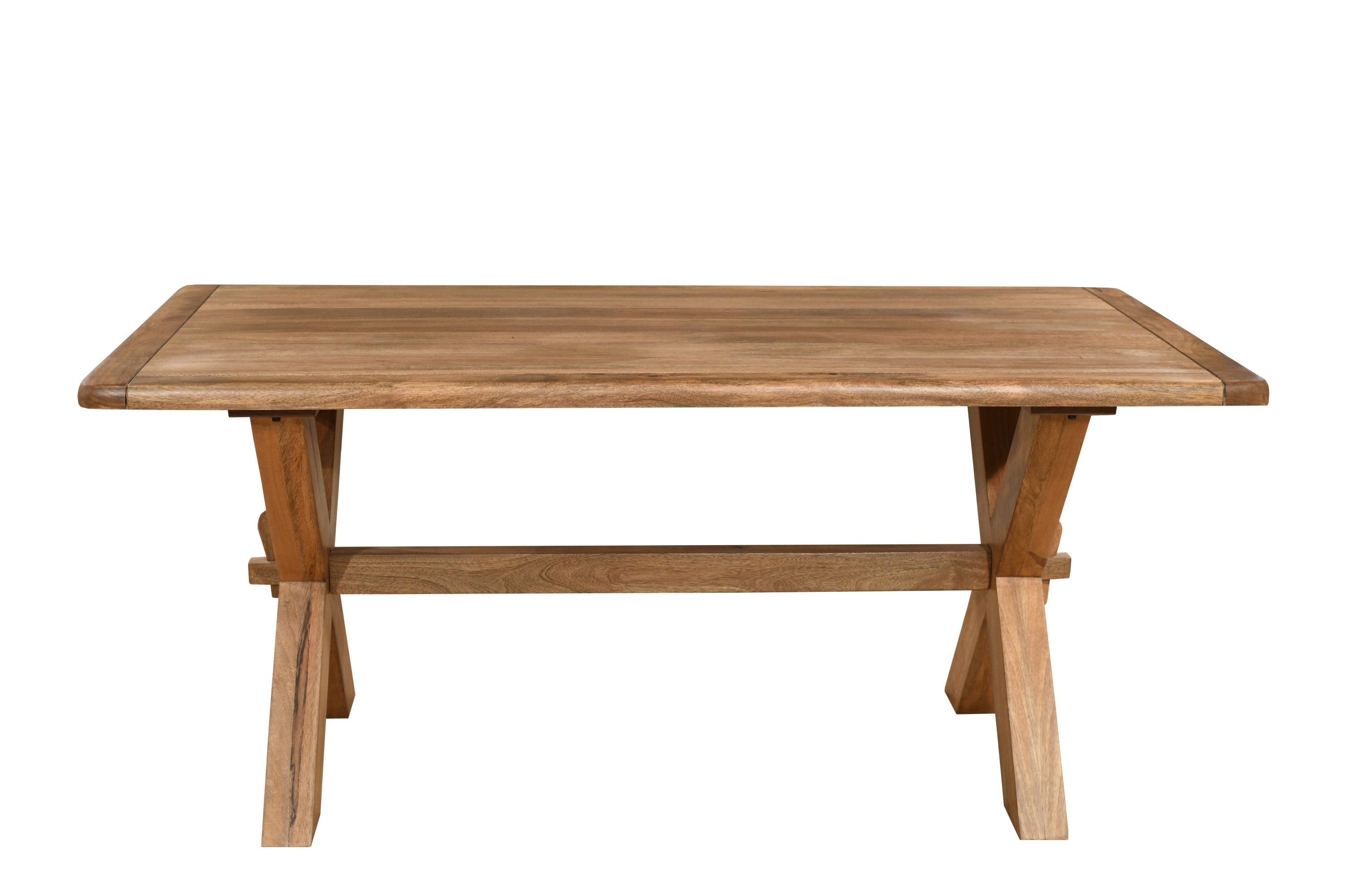 Solid wood dining table with X-shaped legs from our Dorset furniture collection | A Quirky Corner Banbury