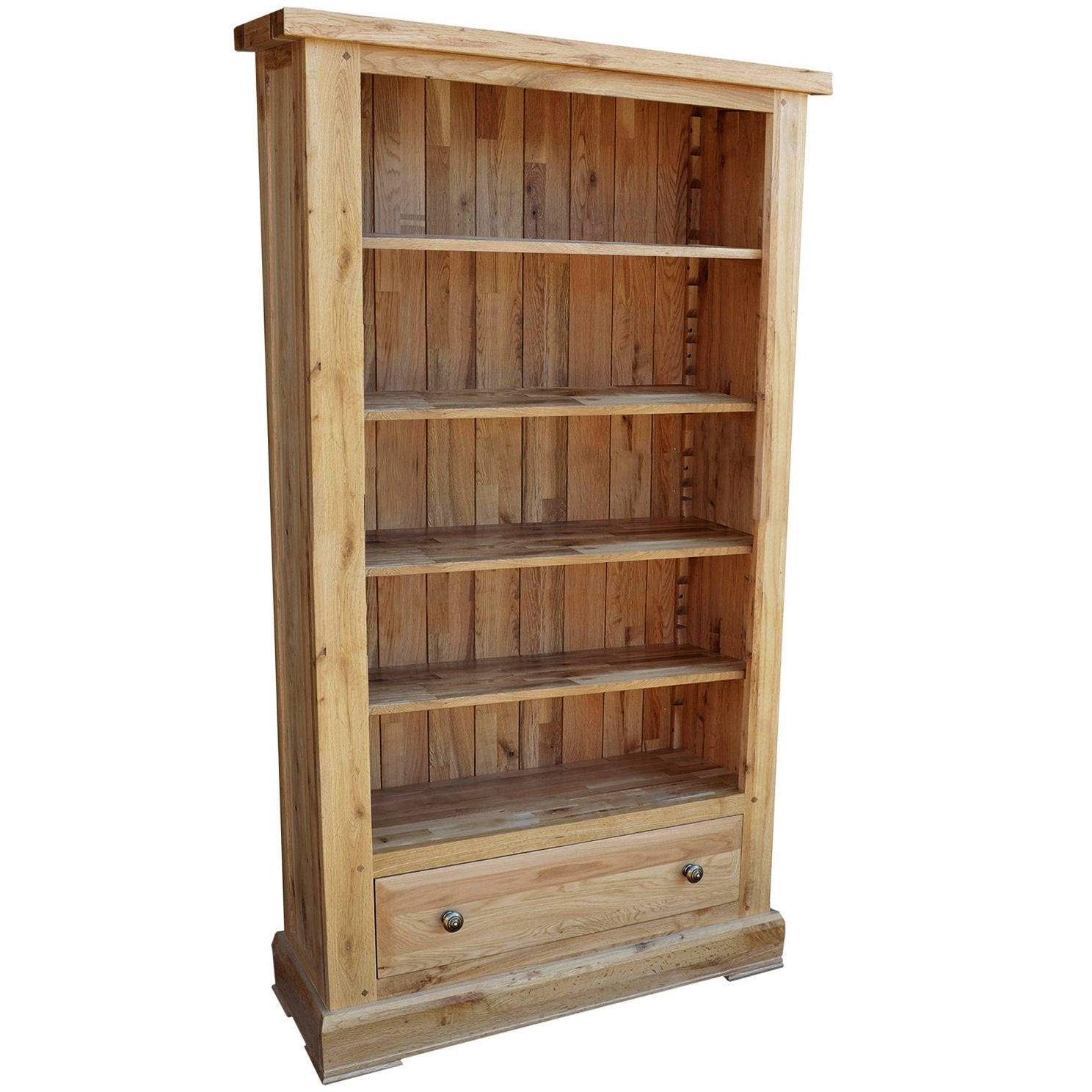 Wessex Oak Tall Wide Bookcase with Drawer | A Touch of Furniture Oxfordshire