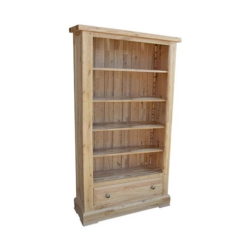 Wessex Oak Tall Wide Bookcase with Drawer | A Touch of Furniture Oxfordshire