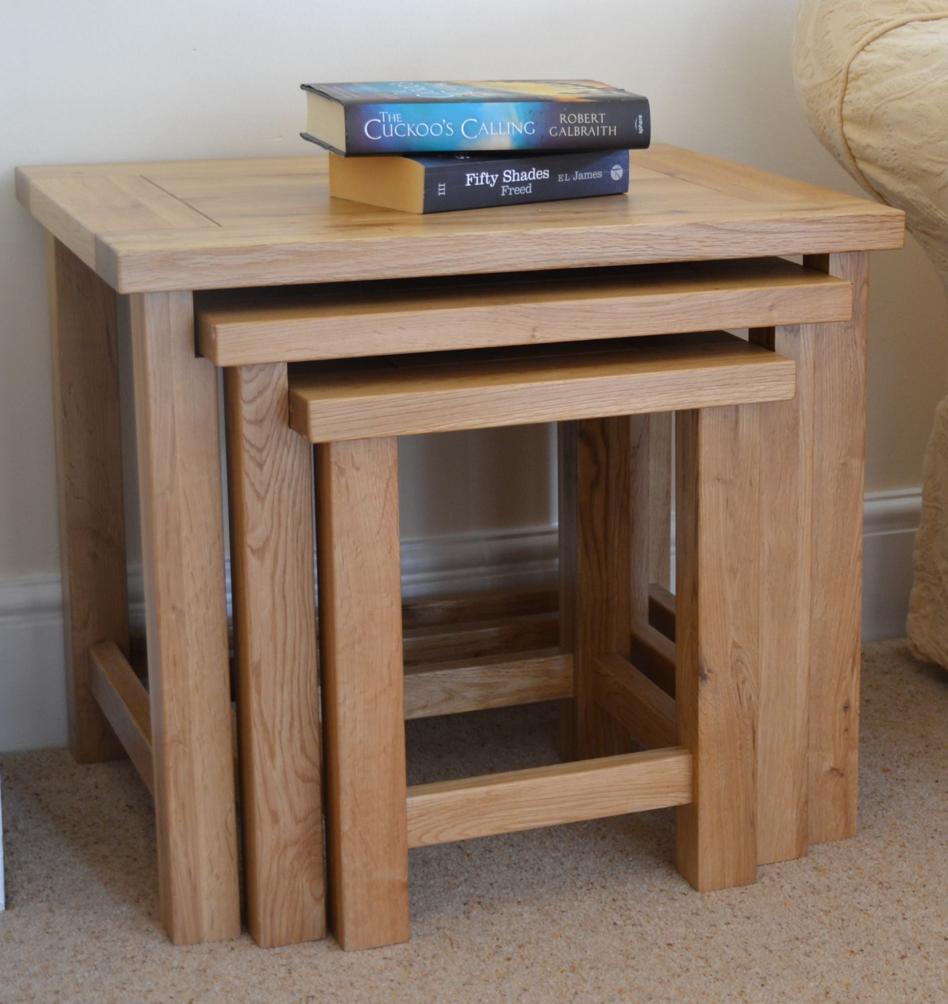 Wessex Oak Nest of 3 Tables | A Touch of Furniture Oxfordshire