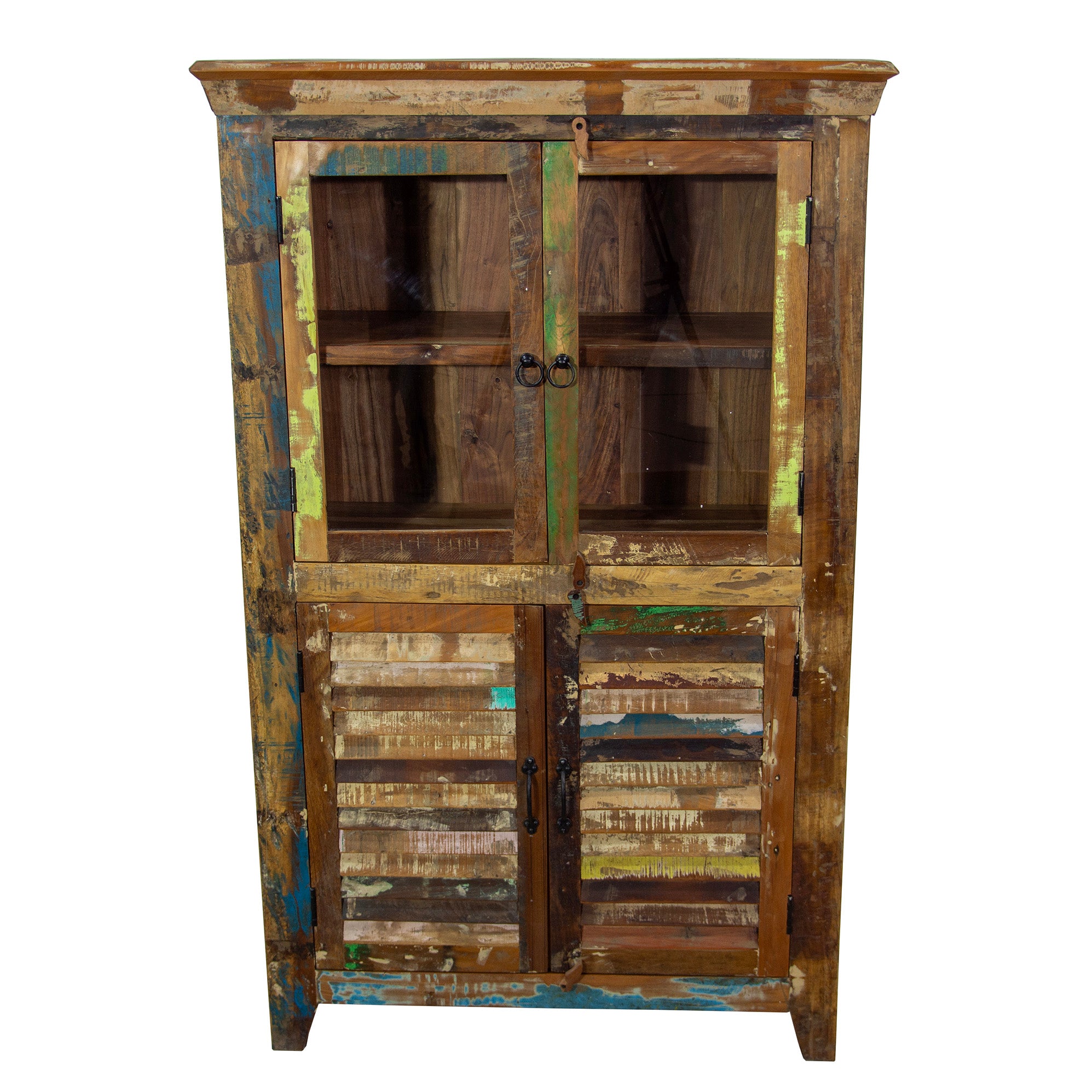 Marine Reclaimed Tall Display Cabinet