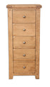 Melbourne Country Oak 5 Drawer Tall Chest | A Touch of Furniture