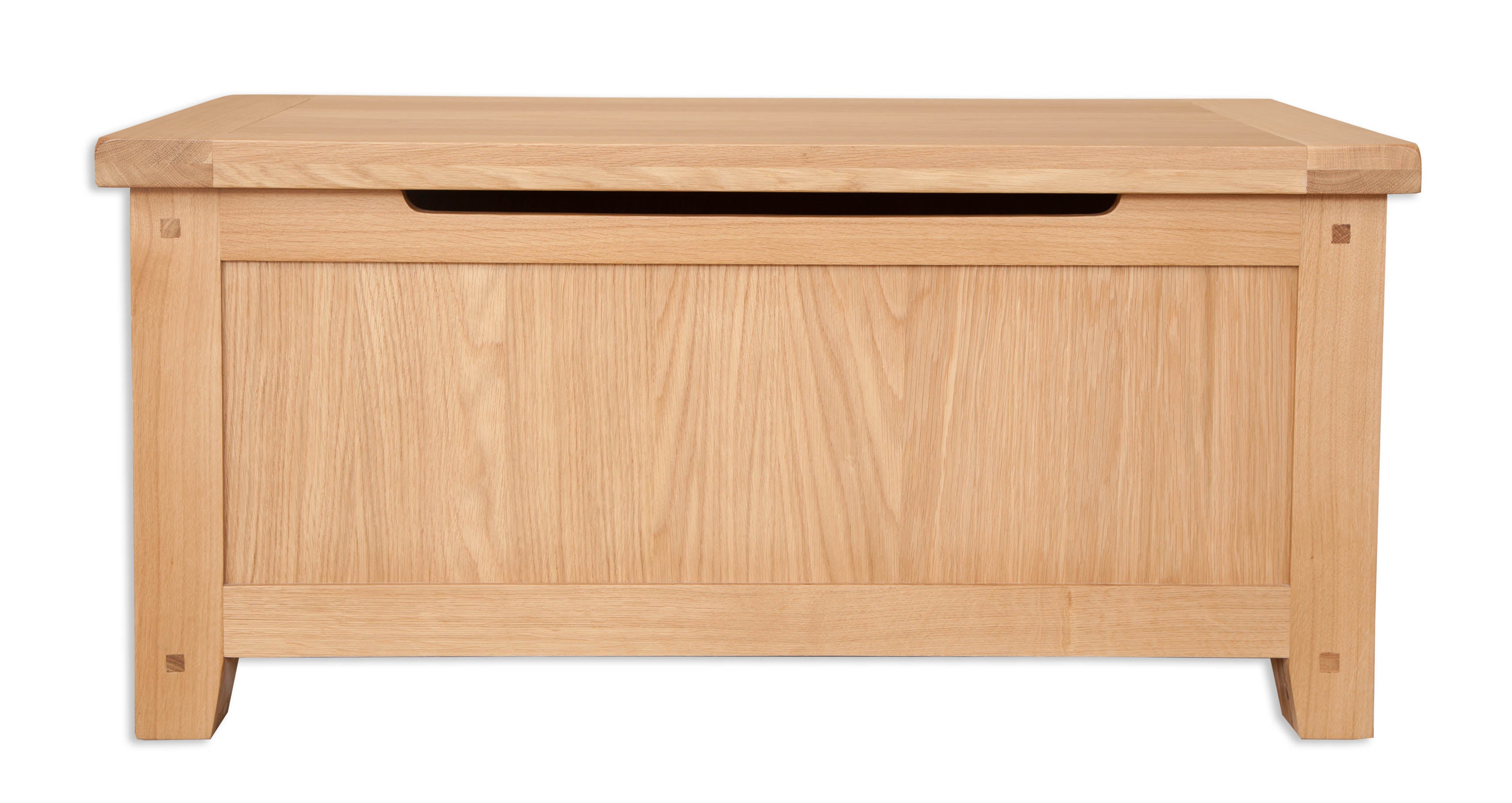 Melbourne Natural Oak storage bench / blanket box on a white background - available from A Quirky Corner Banbury