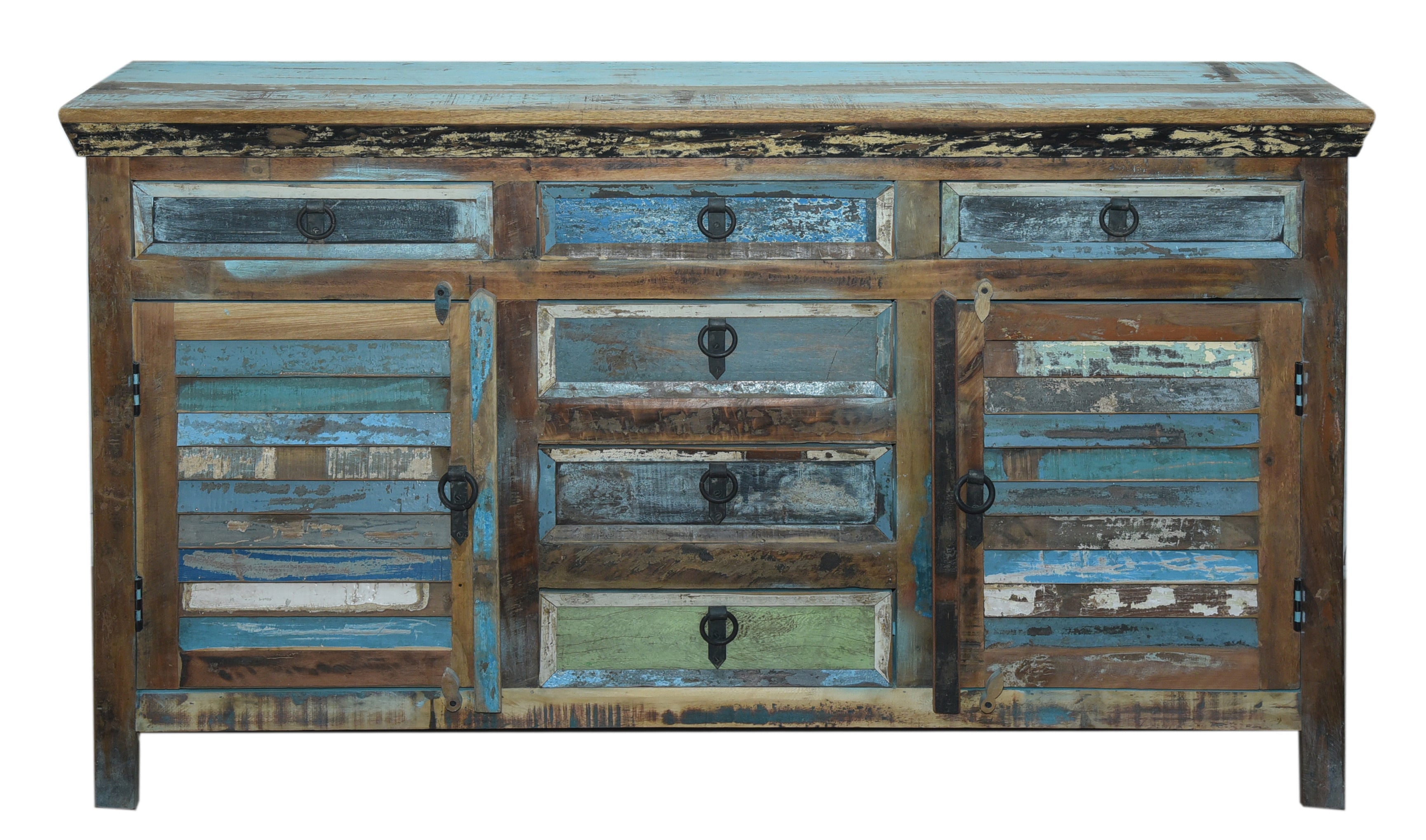 Marine Reclaimed 2 Door 6 Drawers Sideboard