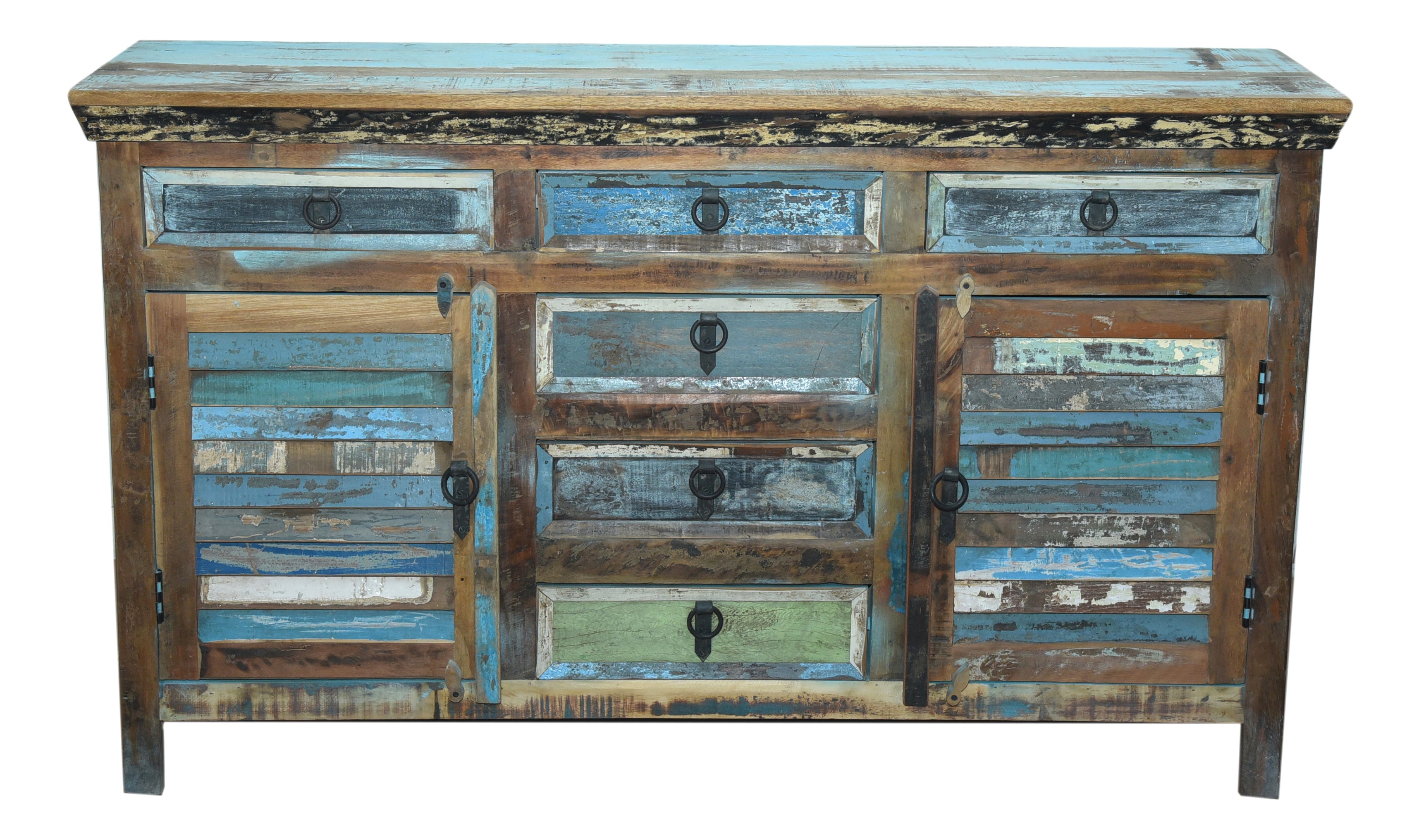 Marine Reclaimed 2 Door 6 Drawers Sideboard