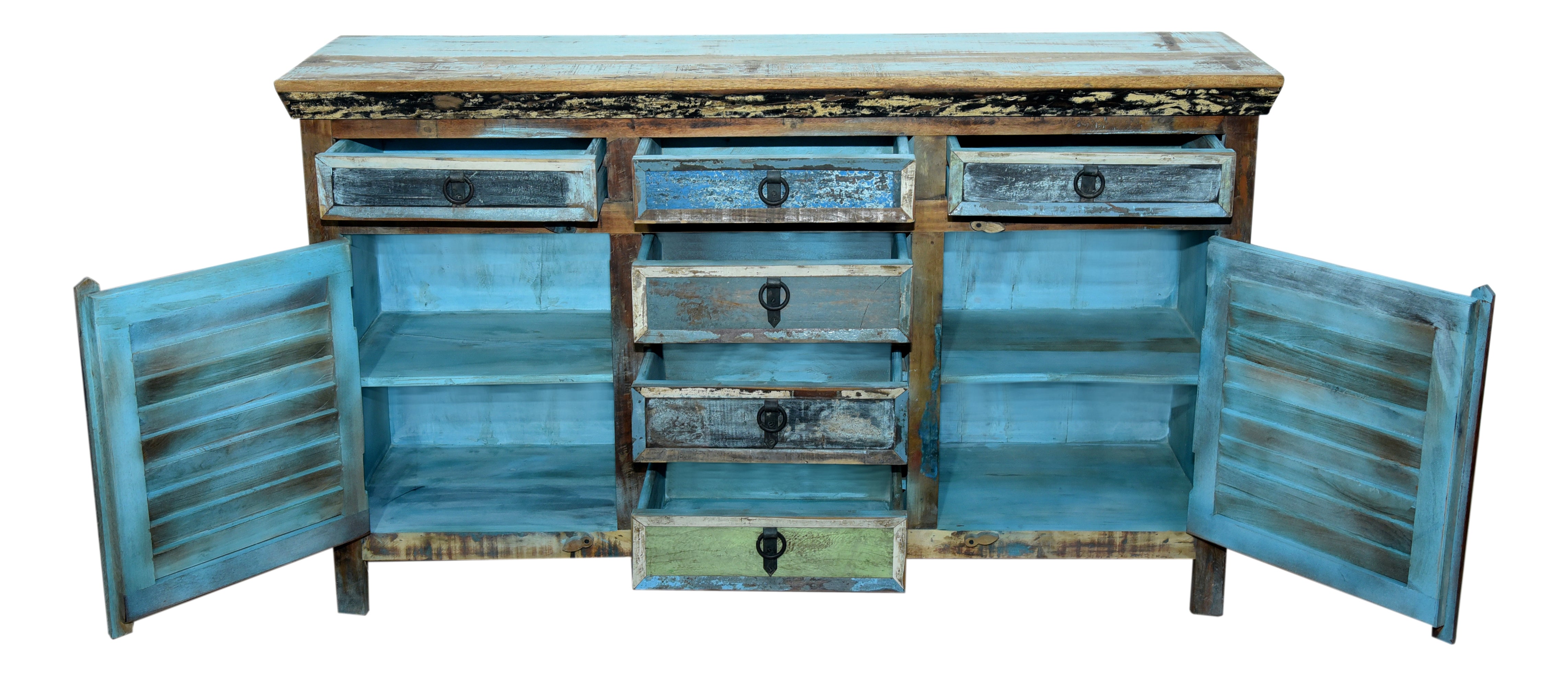 Marine Reclaimed 2 Door 6 Drawers Sideboard