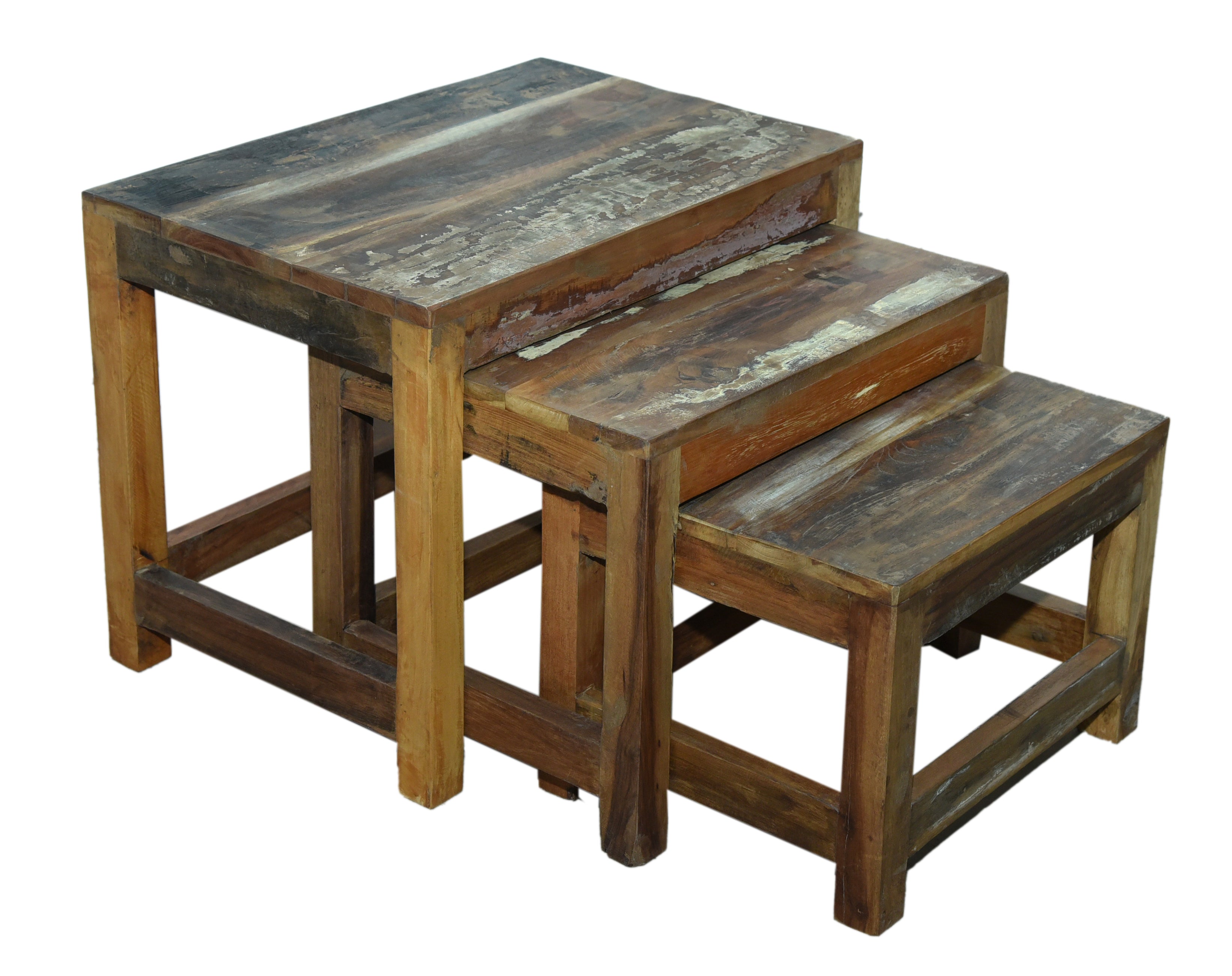 Marine Reclaimed Nest of 3 Tables