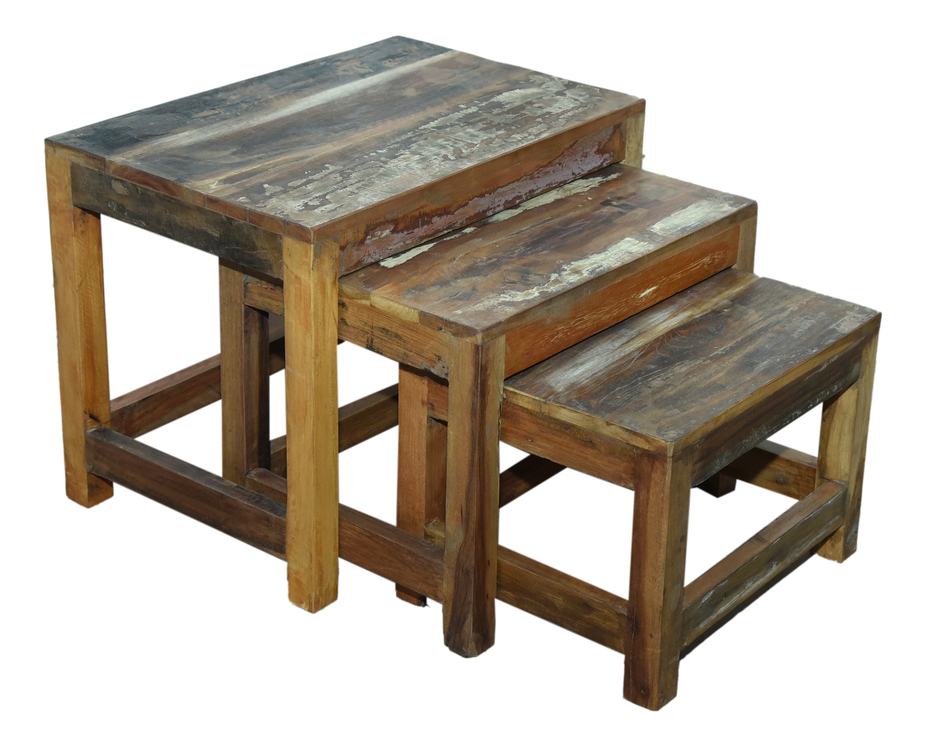 Marine Reclaimed Nest of 3 Tables