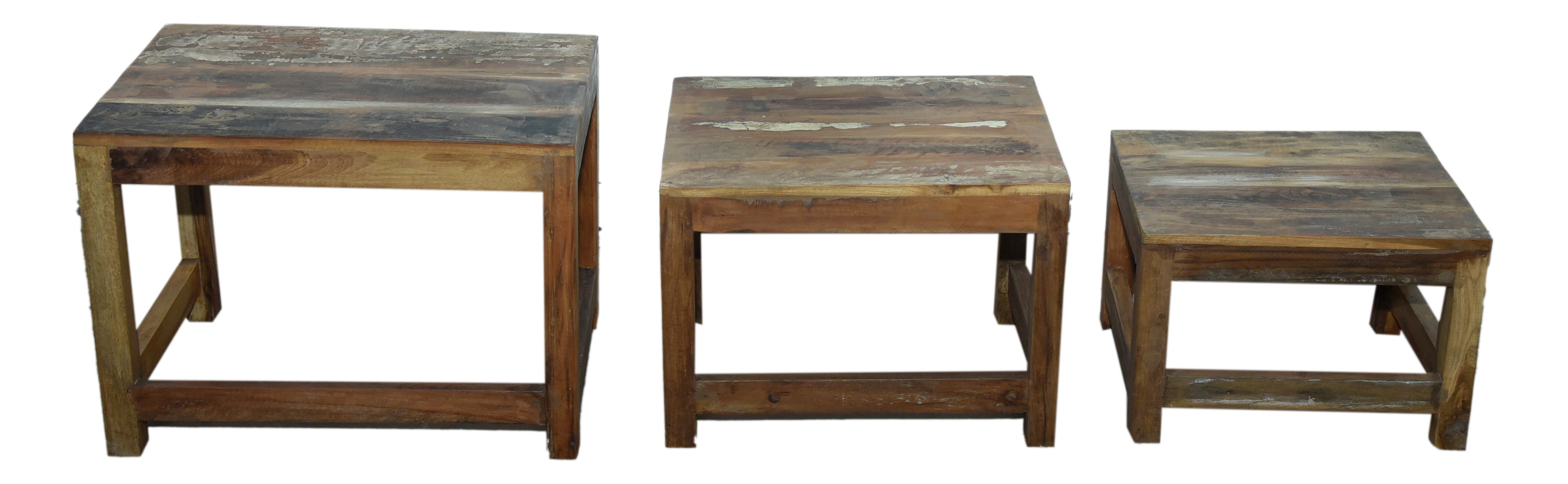 Marine Reclaimed Nest of 3 Tables