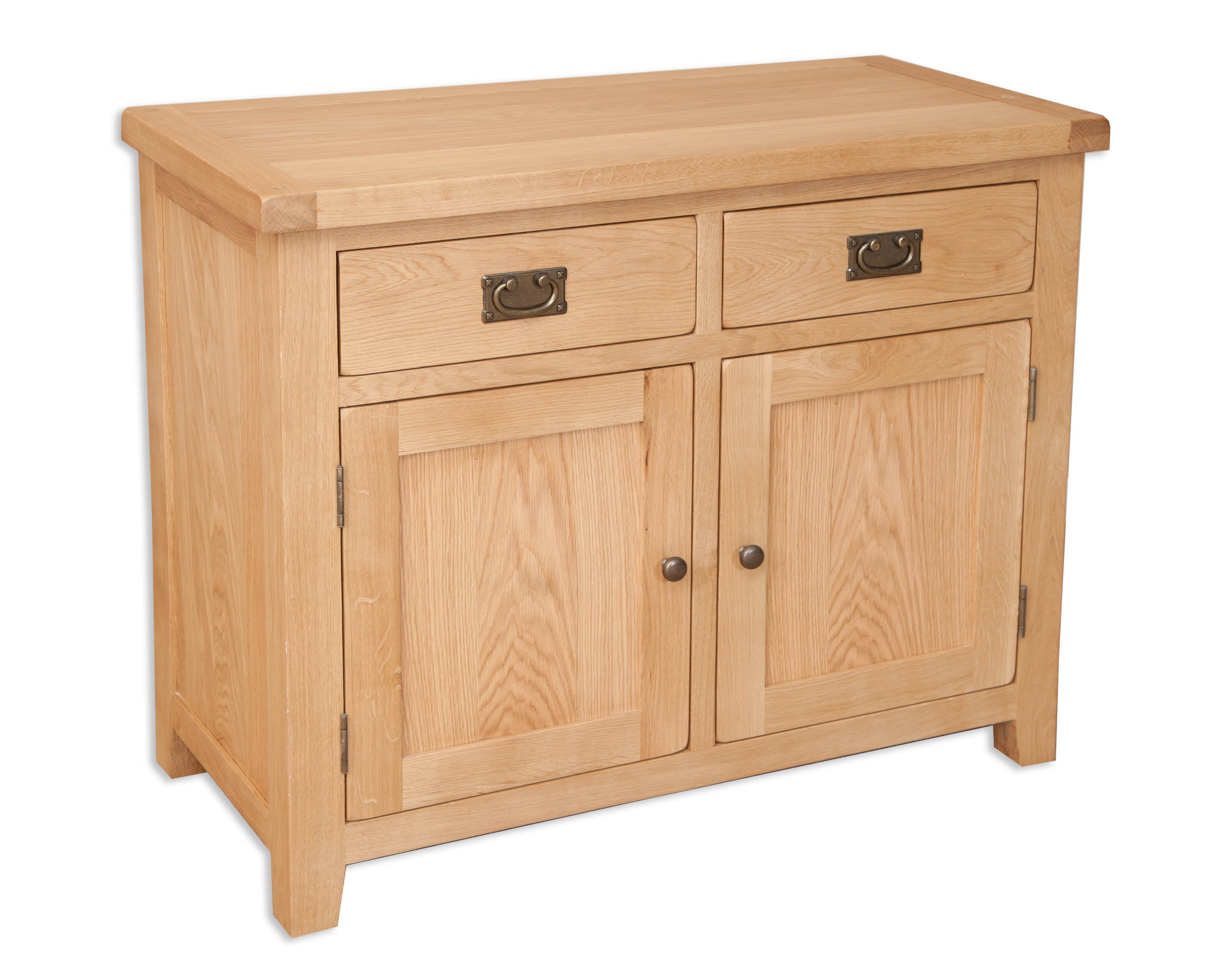 Melbourne Natural Oak 2-Door Sideboard on white background. Available from A Quirky Corner Banbury.