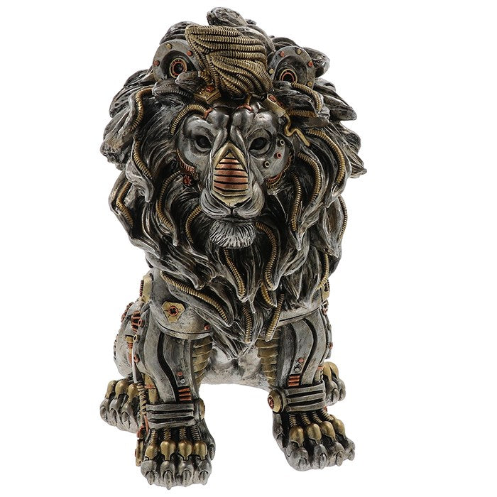 Steampunk-style lion sculpture on white background - Man Cave Decor from A Quirky Corner Banbury