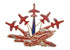 Red Arrows 5 Plane Break Metal Wall Plaque