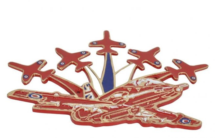 Red Arrows 5 Plane Break Metal Wall Plaque