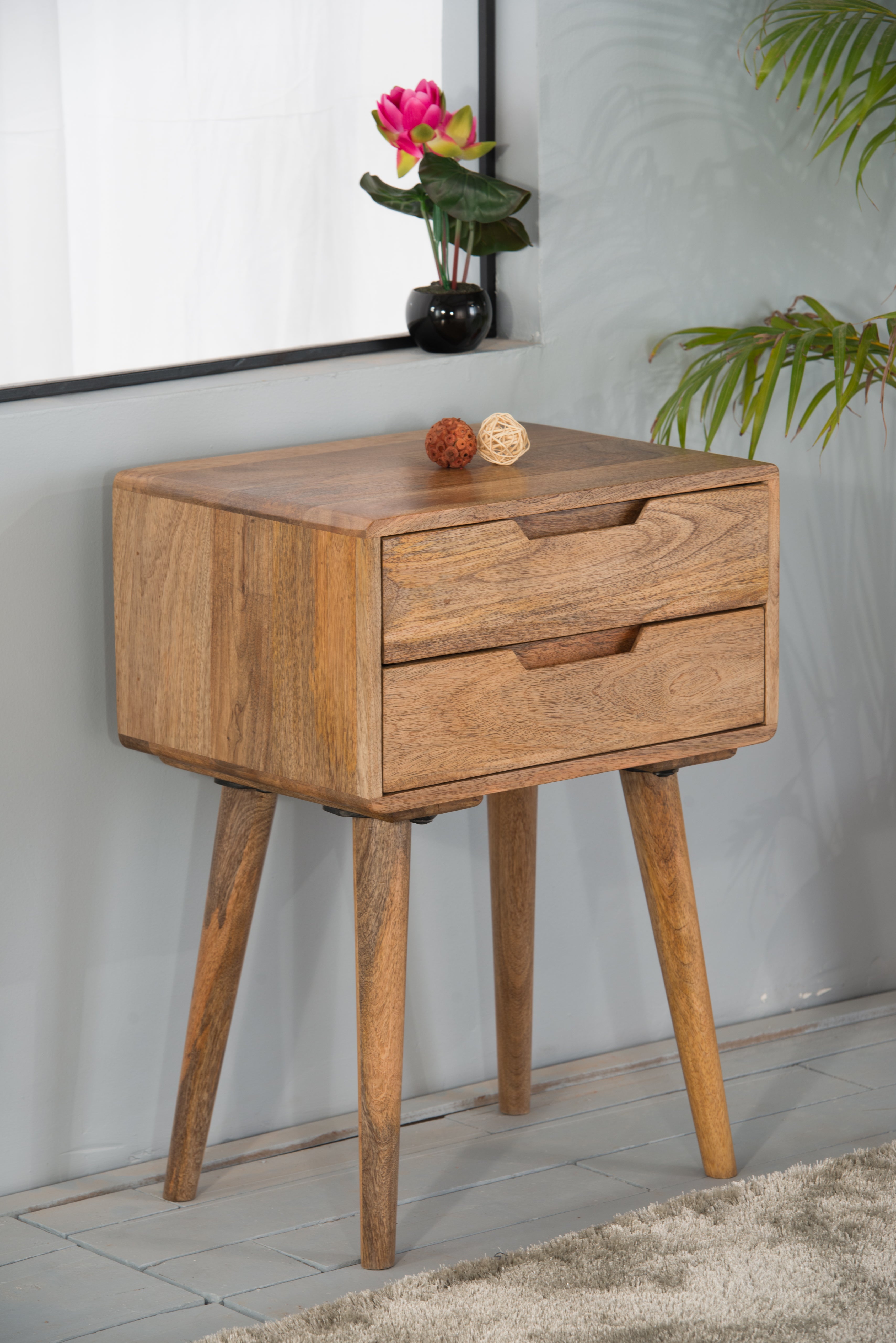 Surya Mango Side Table with Two Drawers | A Touch of Furniture Oxfordshire