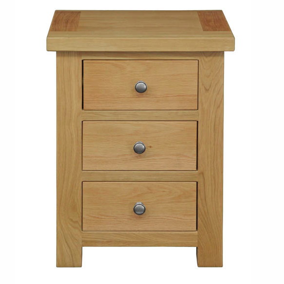 Woodstock Oak 3 Drawer Bedside