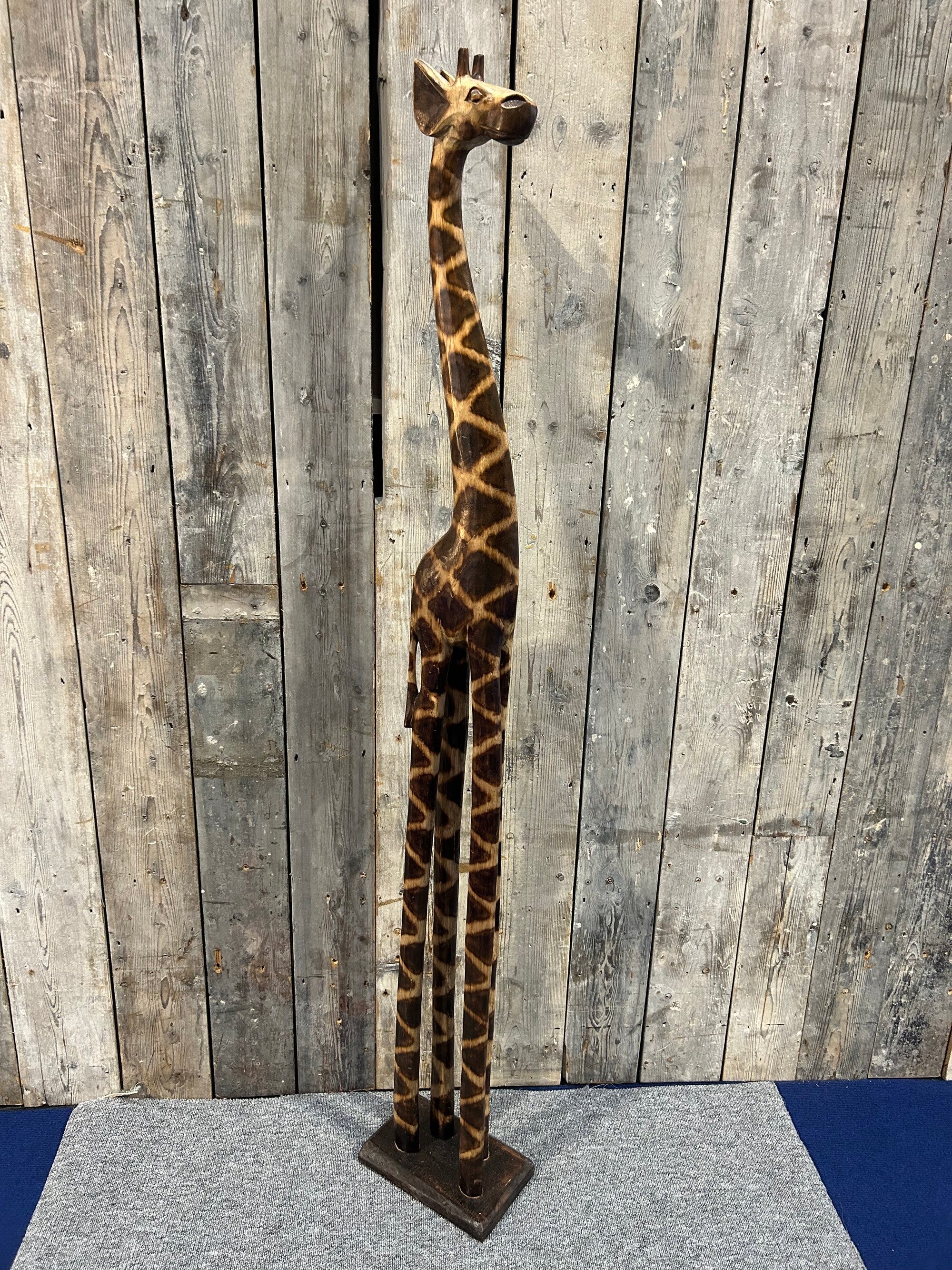 Wooden Giraffe Sculpture