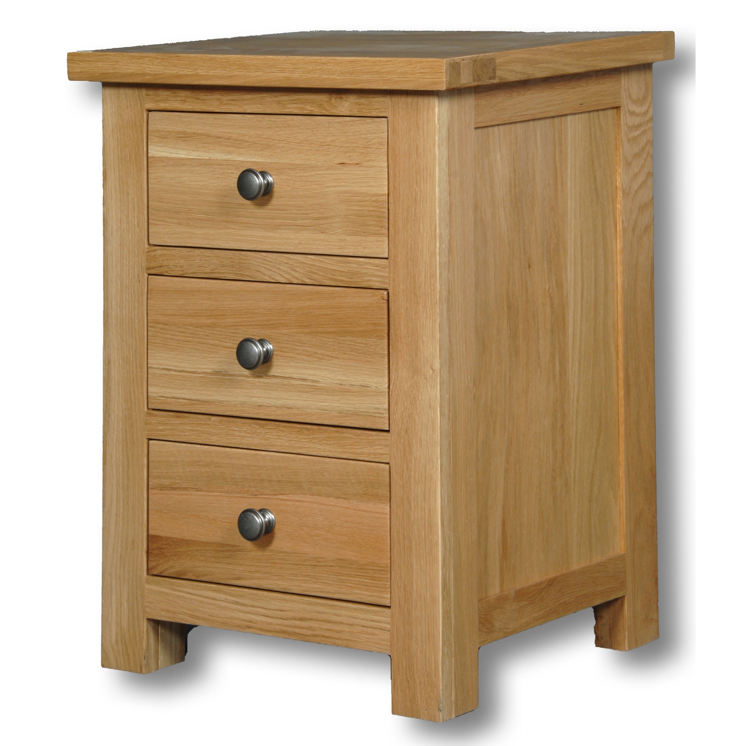 Woodstock Oak 3 Drawer Bedside