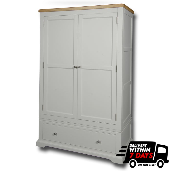 Oxford Painted 2 Door 1 Drawer Double Wardrobe