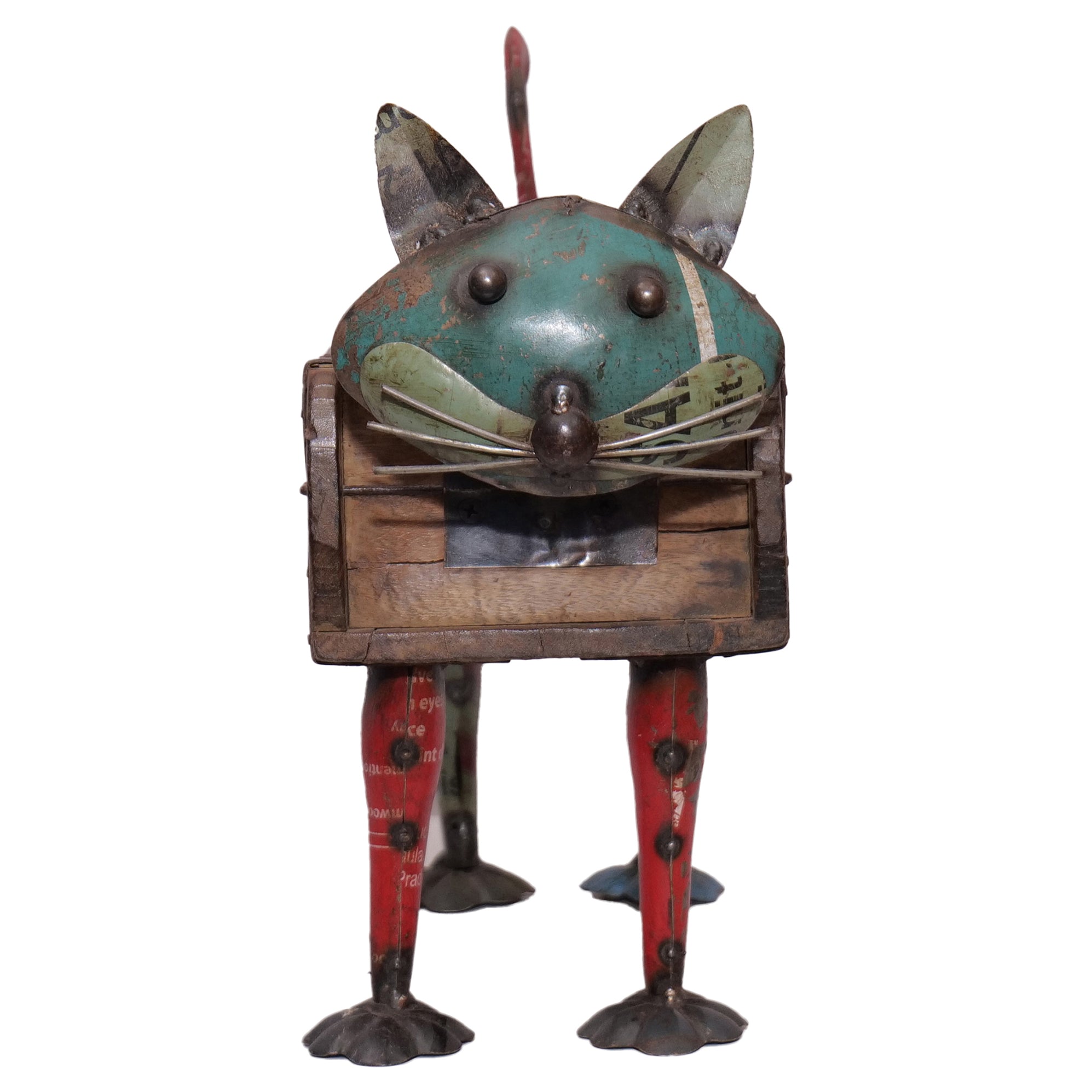 Rustic Vintage Cat Brick Mould Planter / Storage Box