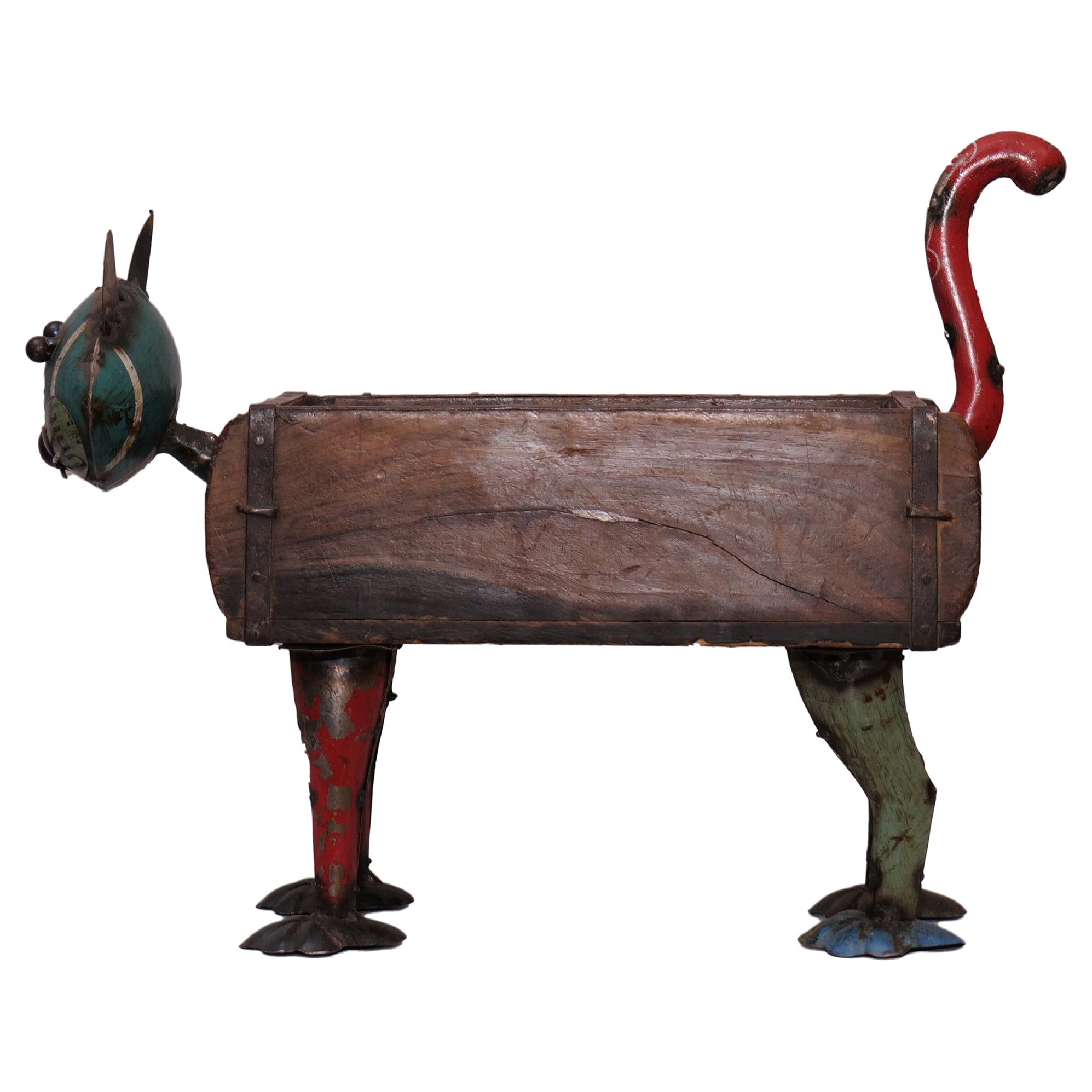 Rustic Vintage Cat Brick Mould Planter / Storage Box