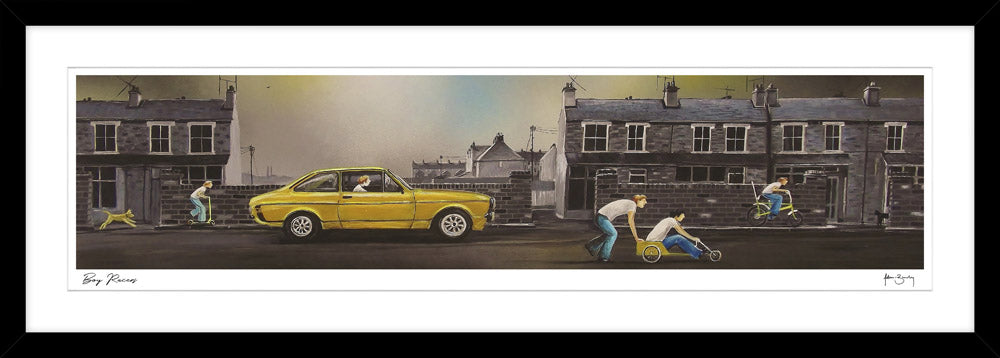 Boy Racers - Framed Print 93 x 33 cm