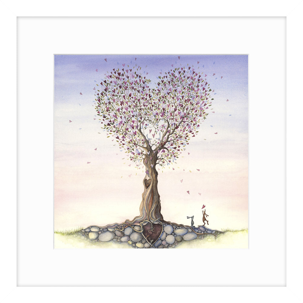 Falling Hearts - Framed Print 43.5 x 43.5 cm