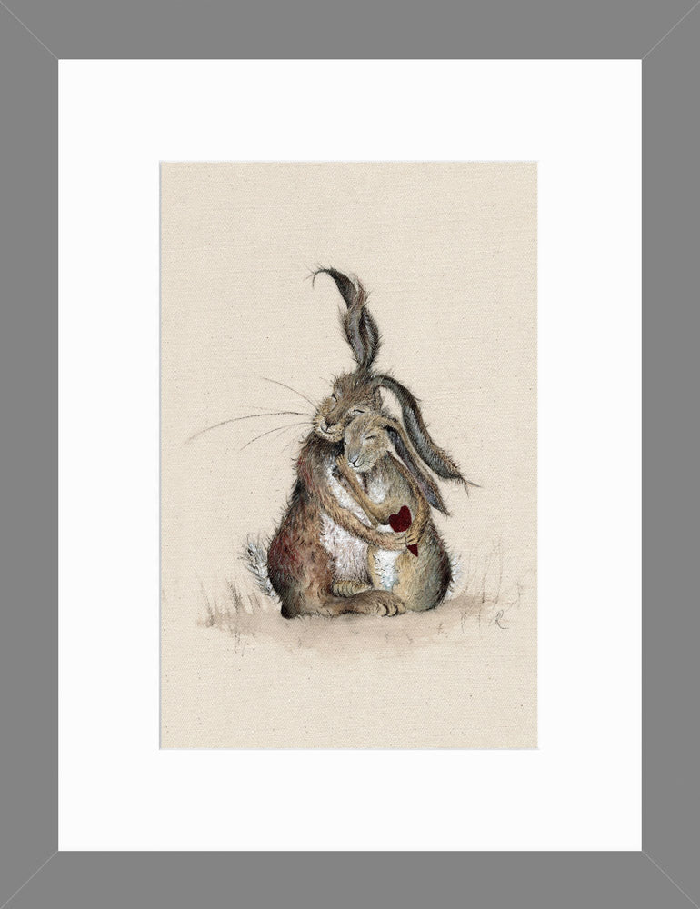 Hares My Heart - Framed Print 33.5 x 43.5 cm