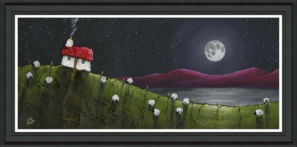 Glimmering Night - Framed Print 109x54cm