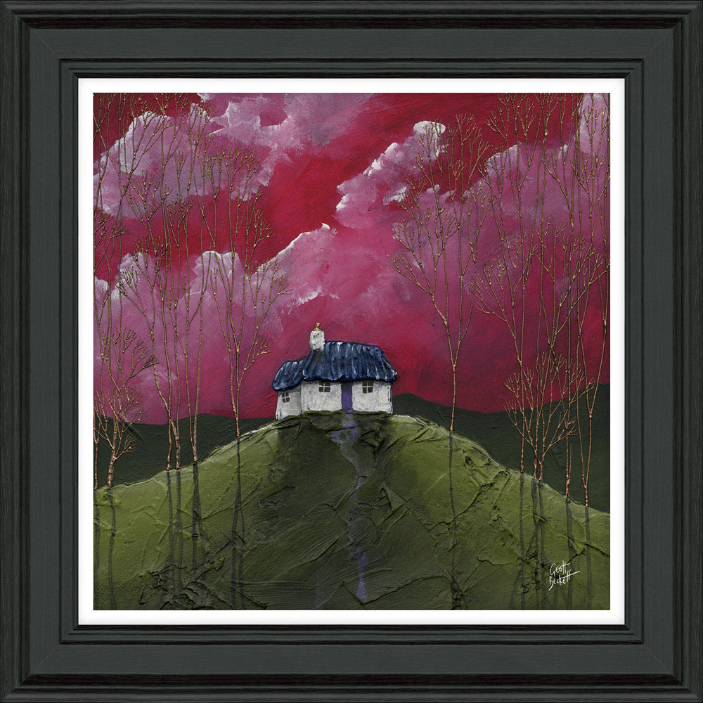 Cherry Top Cottage - Framed Print 49 x 49cm