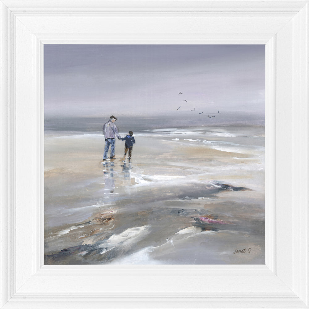 Beach Walk II - Framed Print 39 x 39cm