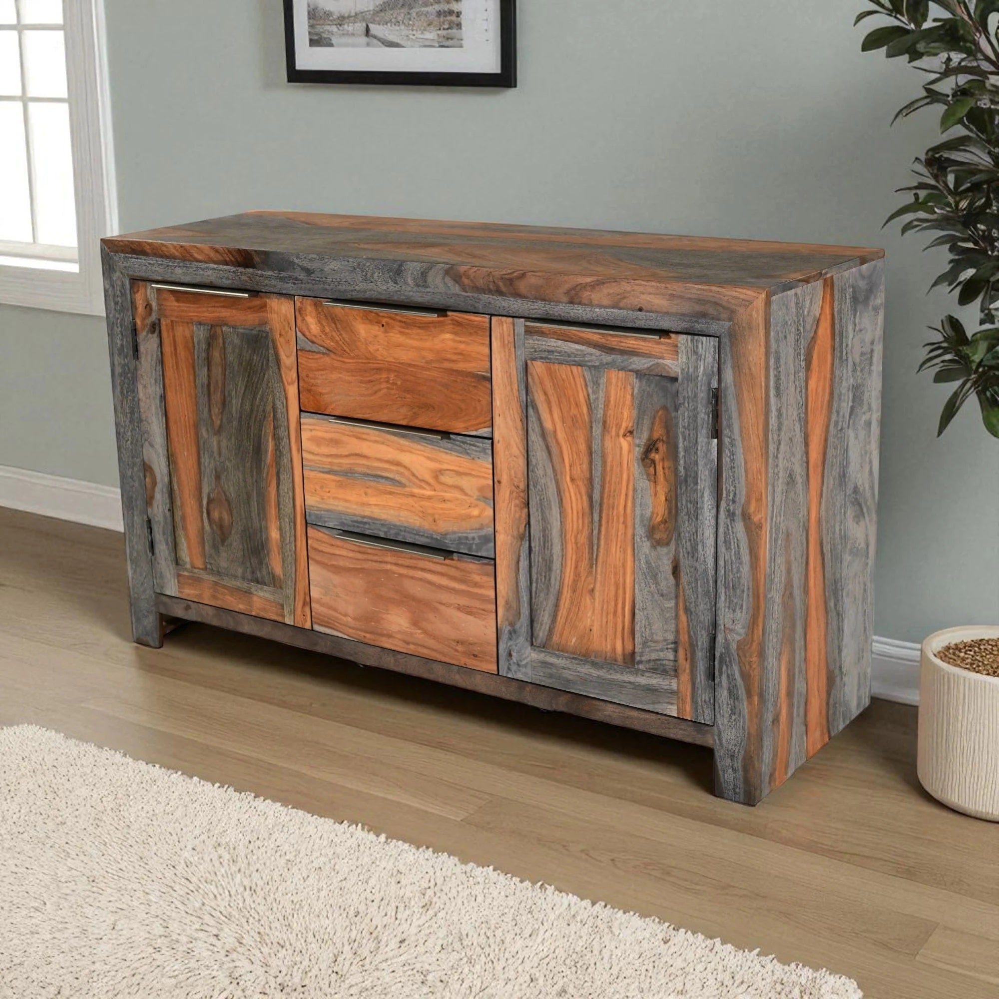 Goa Sheesham 2 Door 3 Drawer Sideboard