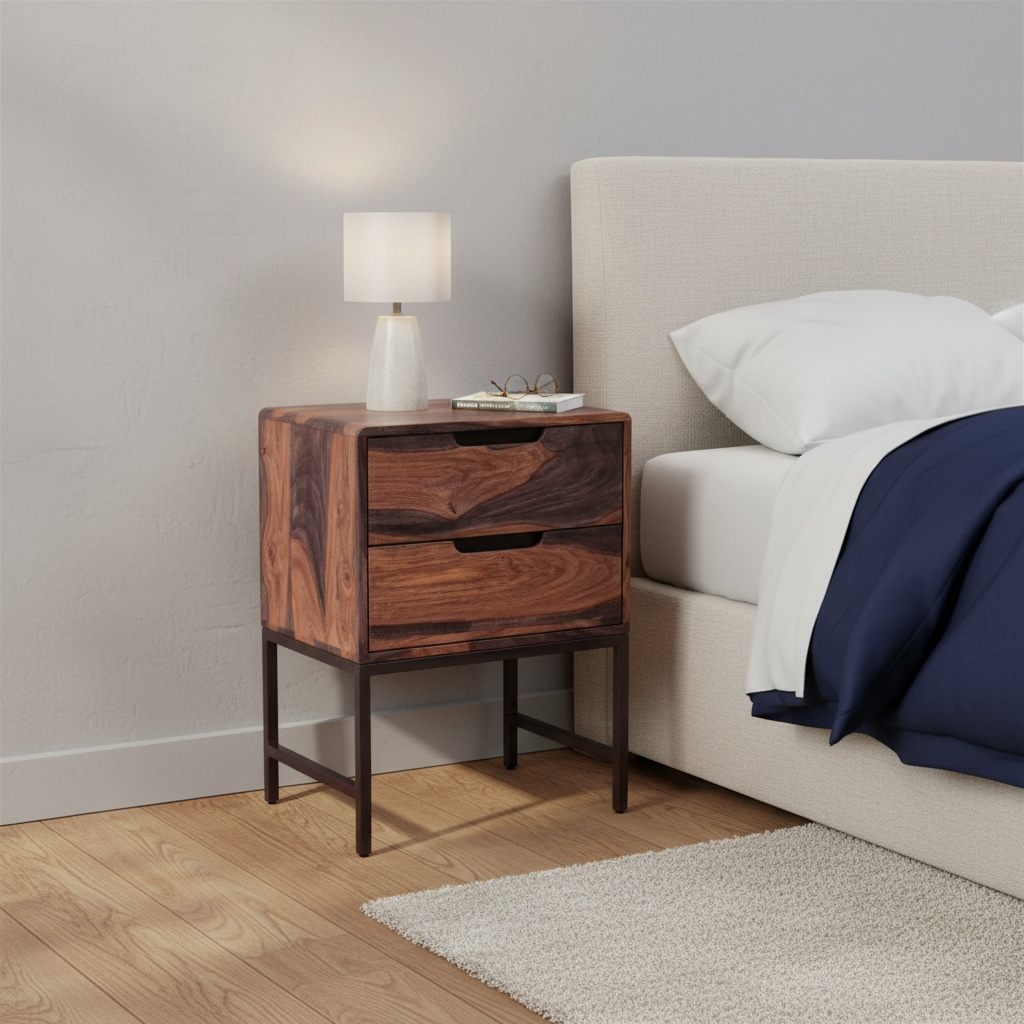 Goa Sheesham Bedside Table