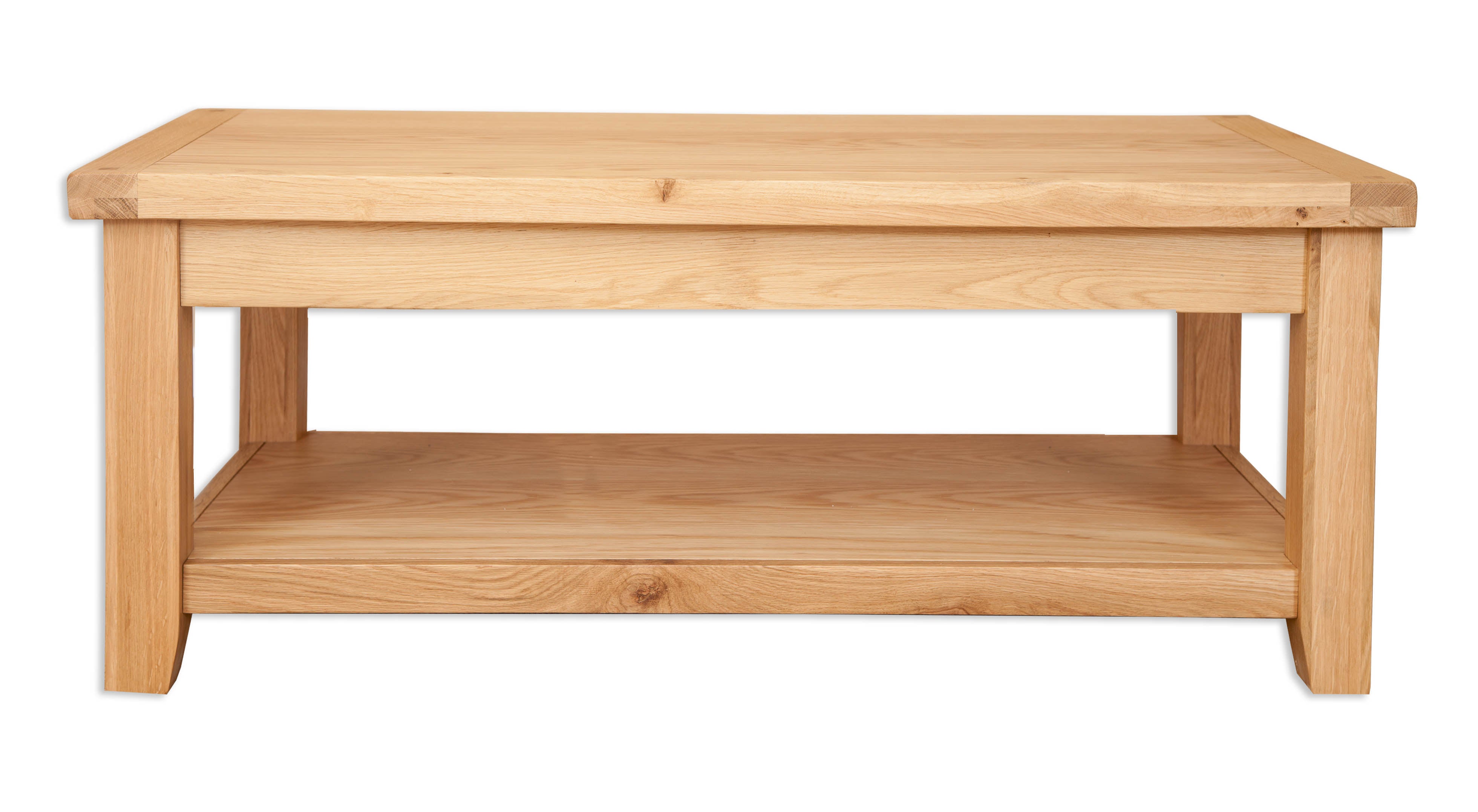 Melbourne Natural Oak coffee table on a white background. Available from A Quirky Corner, Banbury.