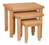 Melbourne Natural Oak Nest of Tables on white background. Available from A Quirky Corner Banbury.
