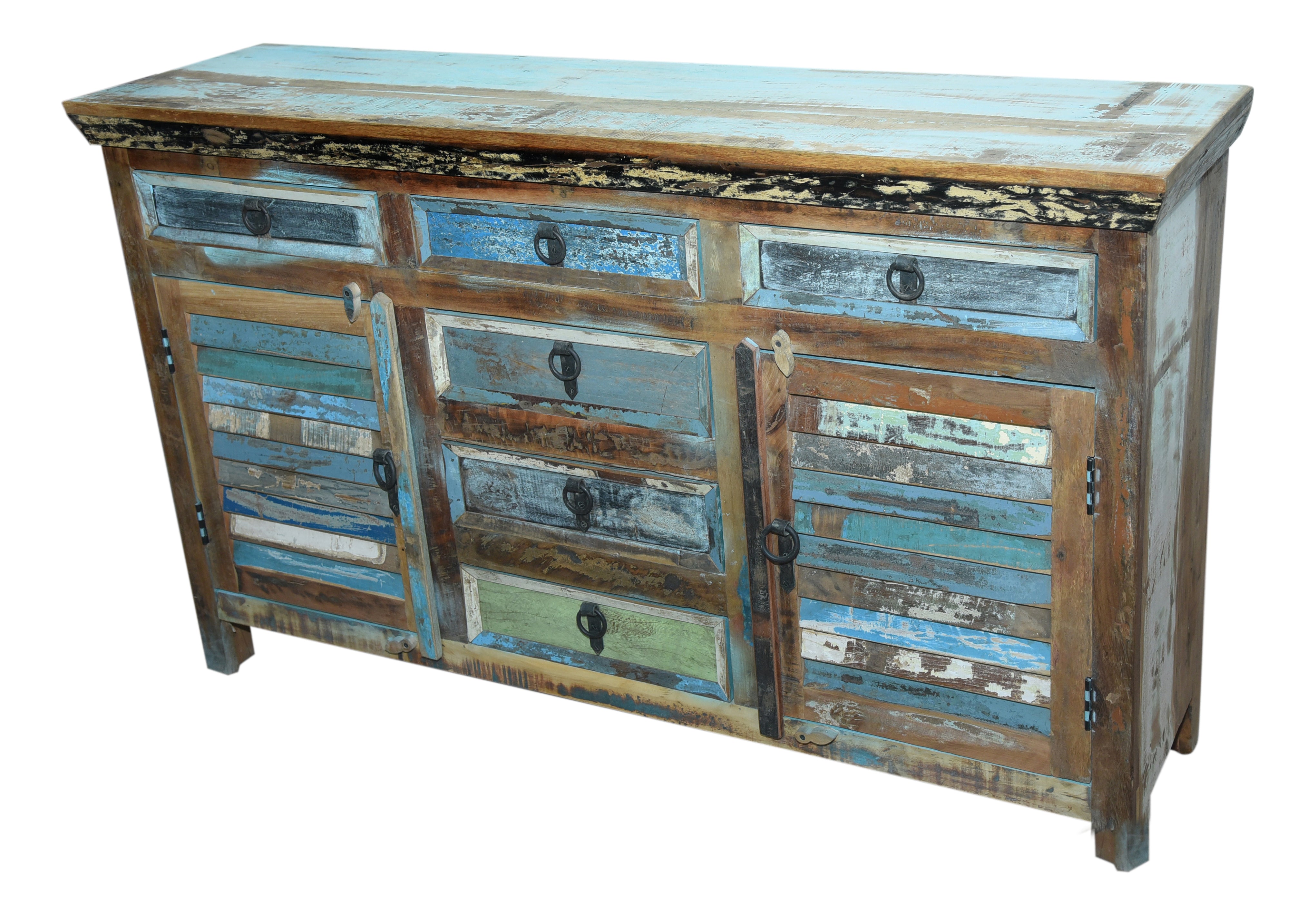 Marine Reclaimed 2 Door 6 Drawers Sideboard