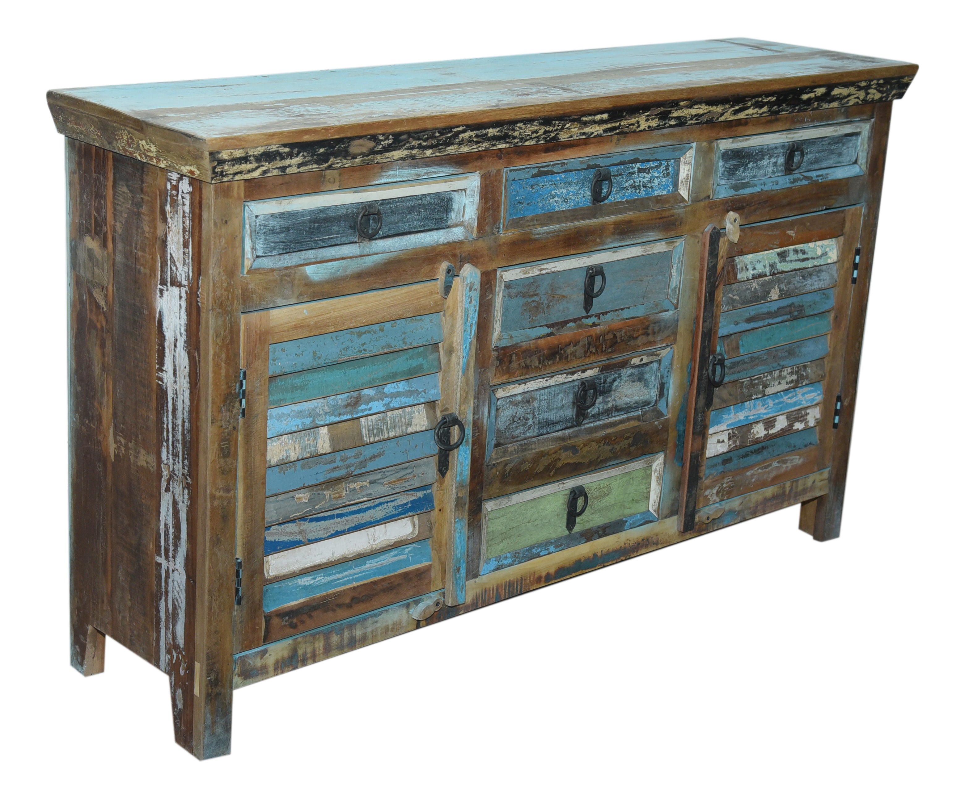 Marine Reclaimed 2 Door 6 Drawers Sideboard