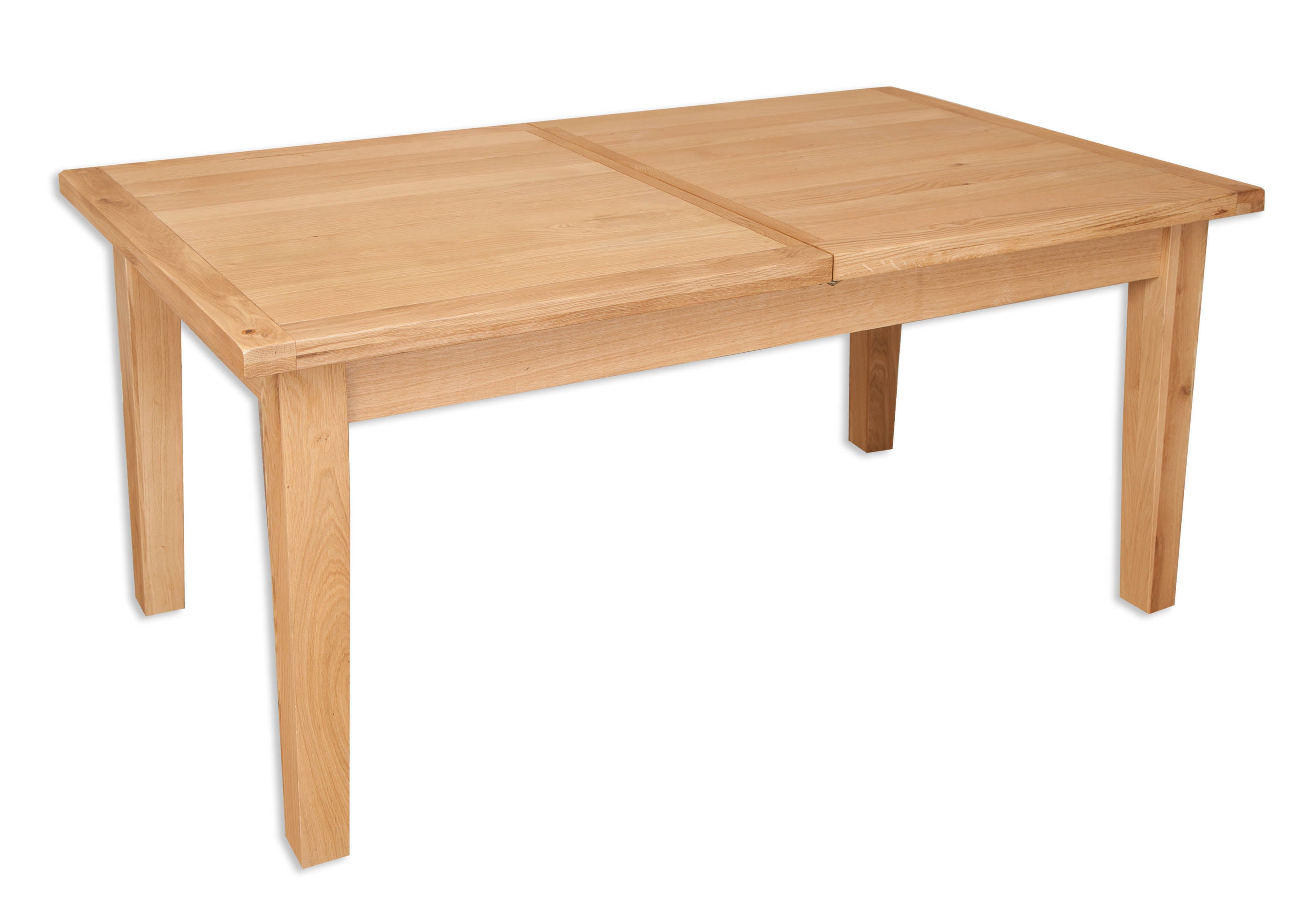 Melbourne Natural Oak Extending Dining Table on a white background. Available from A Quirky Corner Banbury