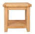 Melbourne Natural Oak side table  with a shelf on a white background. A Quirky Corner, Banbury.