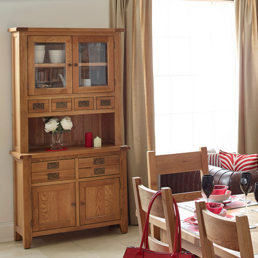 Vancouver Oak 4-Drawer 2-Door Hutch