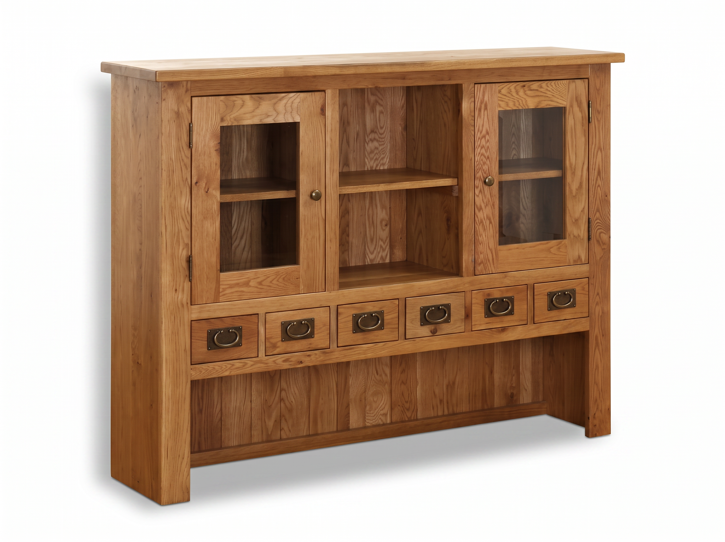 Vancouver Oak 6-Drawer 2-Door Hutch