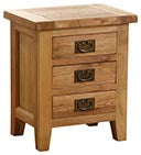 Vancouver Oak 3-Drawer Bedside Table