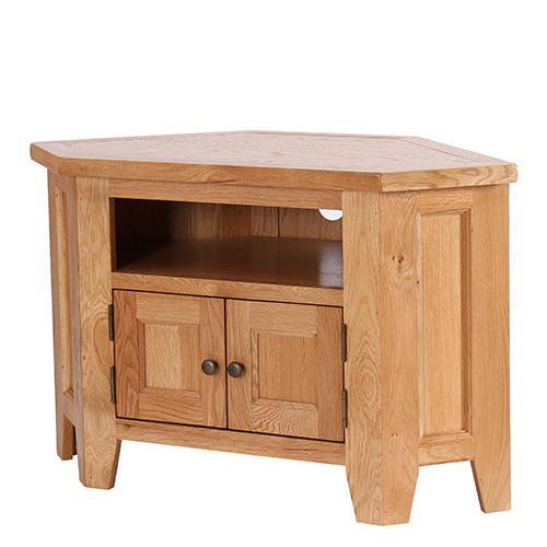 Vancouver Oak 90 Degree Corner TV Unit